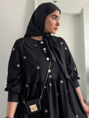 پیراهن زنانه بابونه مشکی