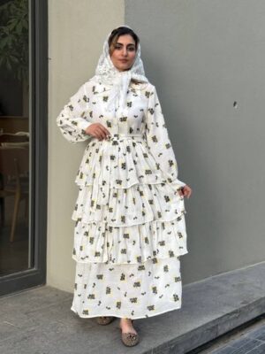 خرید پیراهن طبقه ای سفید